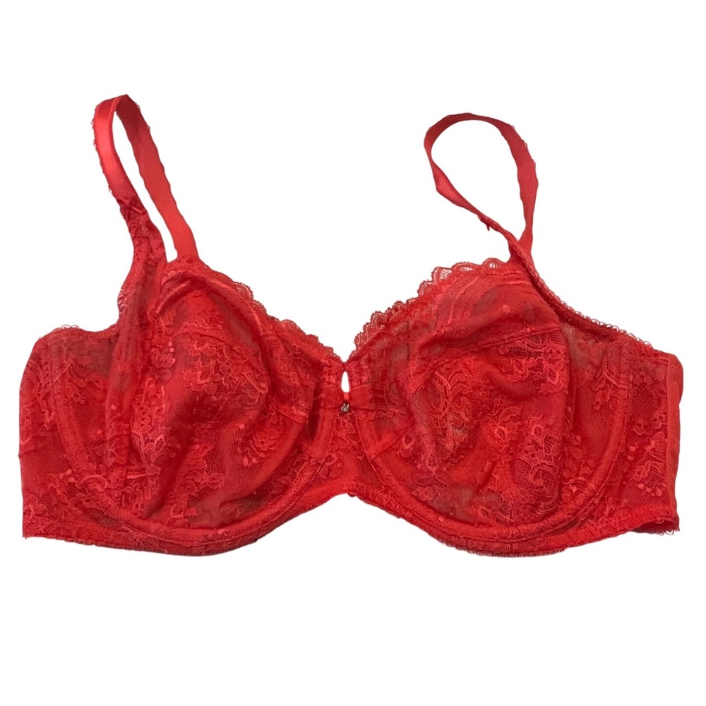 Red Lace Underwire Bra - Women's Intimates 36DD